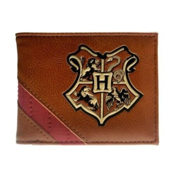 HARRY POTTER HOGWARTS SHIELD BI-FOLD WALLET  PU Leather Card Money Holder Case - Picture 1 of 3